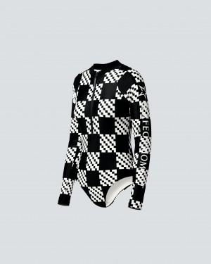 Perfect Moment Block Check PM Half-Zip Spring Suit Negras | 51463-TLOJ