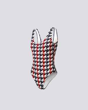 Perfect Moment Houndstooth One-Piece Swimsuit Houndstooth | 32140-GRHA