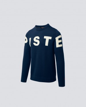 Perfect Moment Piste Merino Lana Sueter Azul Marino | 41357-OVIJ