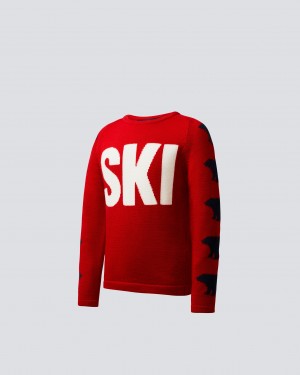 Perfect Moment Ski Merino Lana Sueter Rojas | 10374-ZYMV