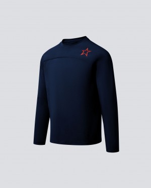 Perfect Moment Super Stripe Long Sleeve Fitness Tee Azul Marino | 48097-VINP