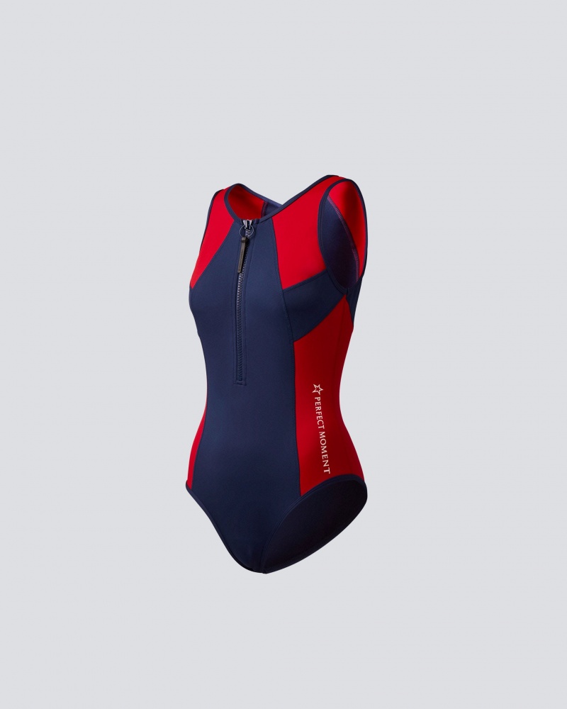Perfect Moment Active Wetsuit Rojas Azul Marino | 20659-RQHZ