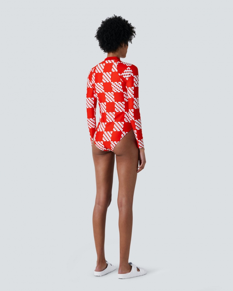 Perfect Moment Block Check PM Half-Zip Spring Suit Rojas | 63925-RTFN