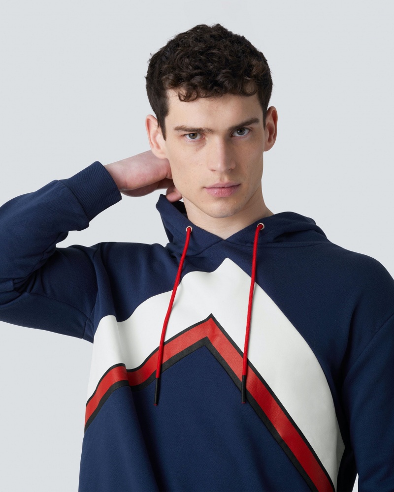 Perfect Moment Chevron Hoodie Azul Marino | 90572-XLEP