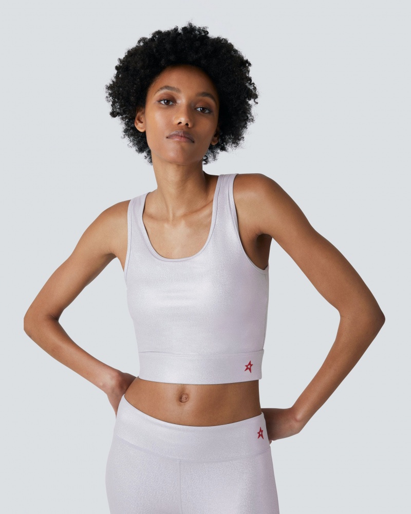 Perfect Moment Lumi Fitness Top Shiny Pastel Lilac | 60382-OAZU