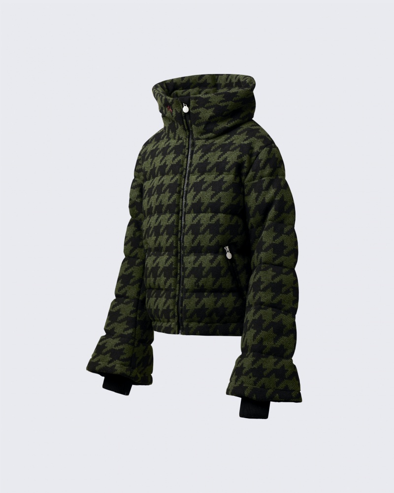 Perfect Moment Merino Lana Polar Flare Down Jacket Verde Oscuro Negras | 03295-DXES
