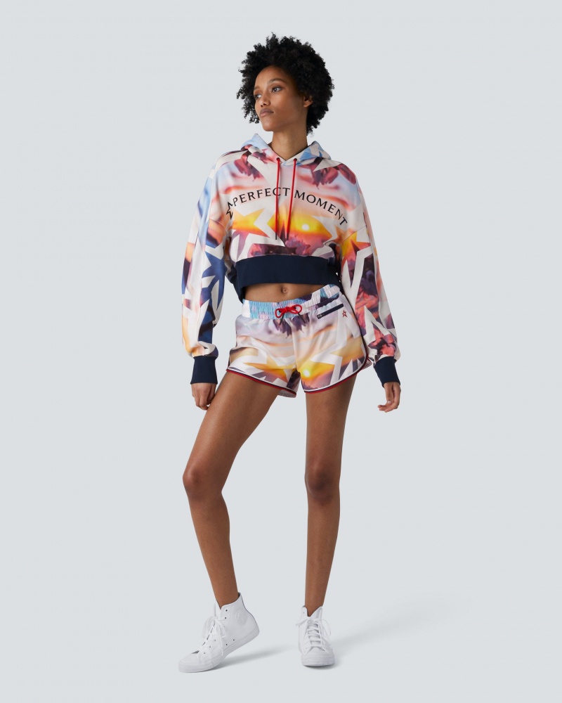 Perfect Moment PM Cropped Hoodie Ibiza Print | 59786-ZHWT