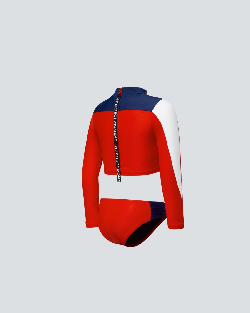 Perfect Moment Star Rash Guard Bikini Rojas | 57038-BDRO