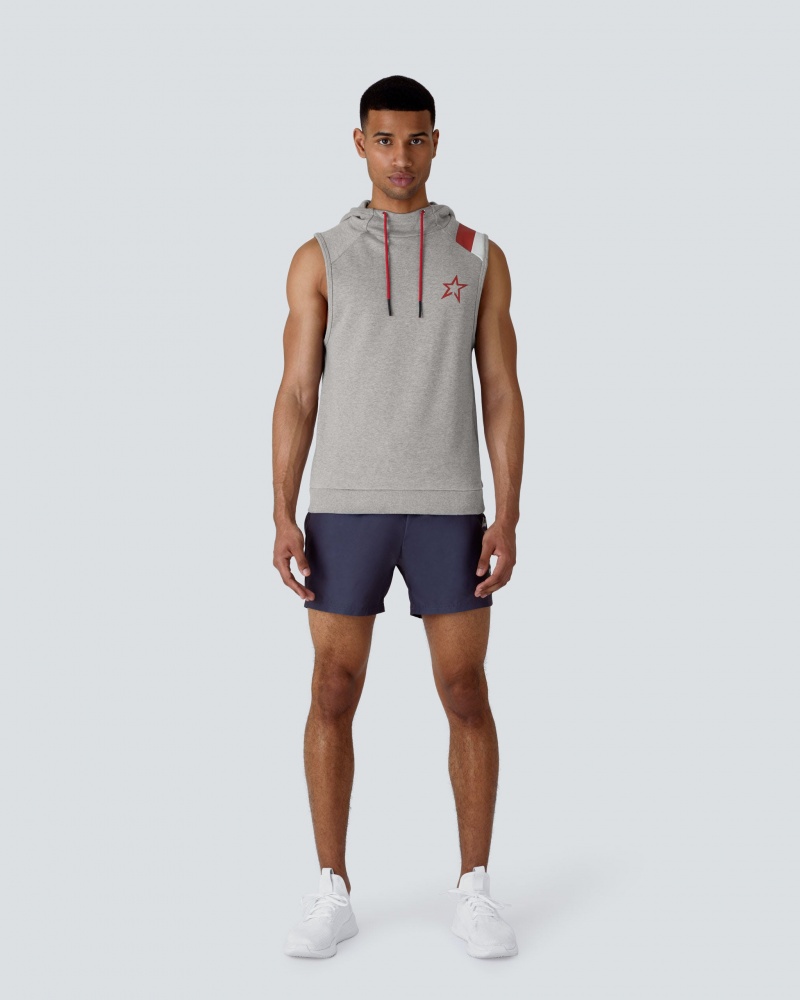 Perfect Moment Super Stripe Hoodie Fitness Top Gris | 53164-MQDI